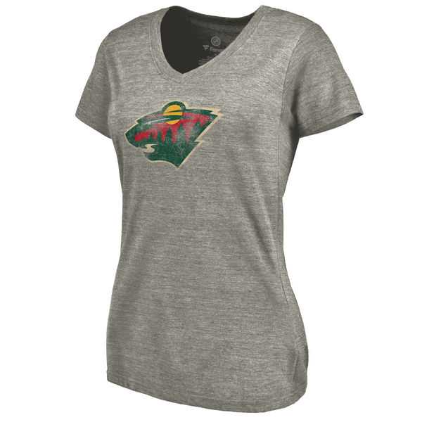 Women's Minnesota Wild Distressed Team Logo Tri Blend V Neck T-Shirt Ash FengYun,We sell and wholesale Women's Minnesota Wild Distressed Team Logo Tri Blend V Neck T-Shirt Ash FengYun on line form chian!